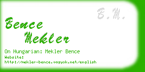 bence mekler business card